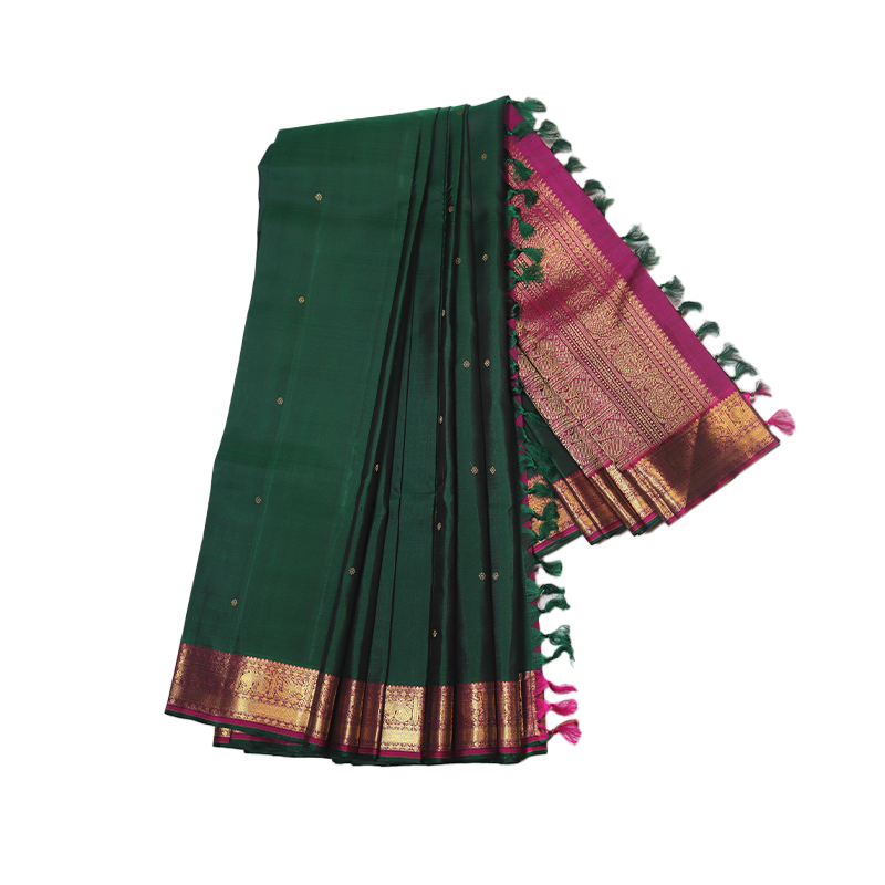 Dark green kancheevaram