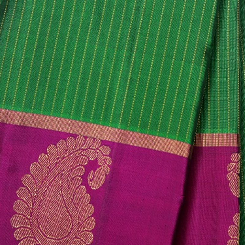 Leaf green kancheevaram