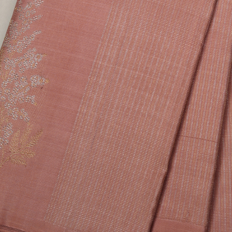 Light peachpink kancheevaram