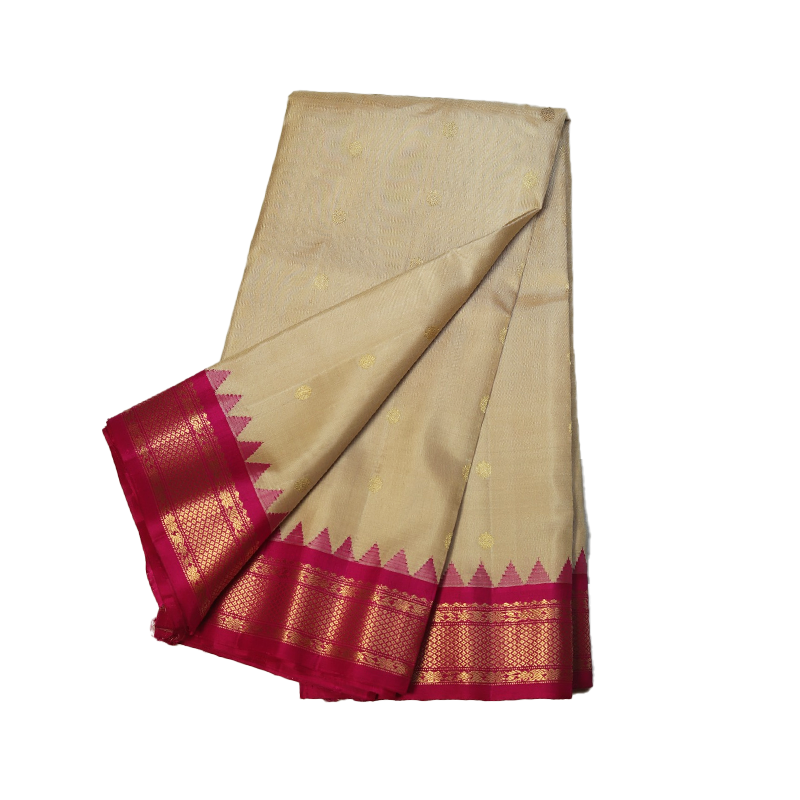 Cream gadwal silk