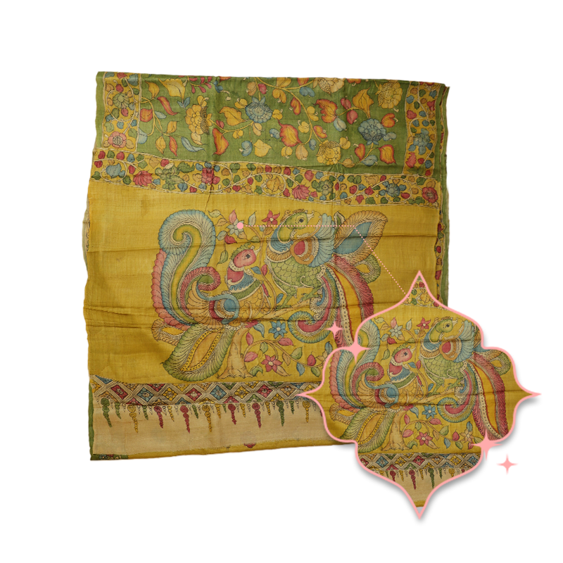 Mustard tusser silk
