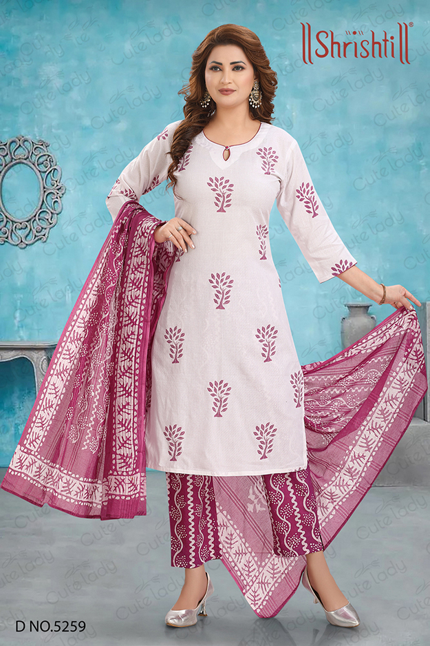 White cotton Block printed Top