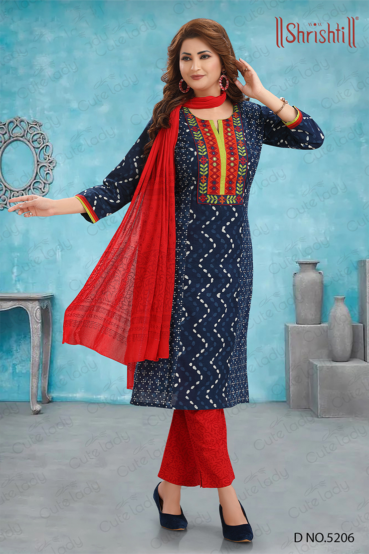 Indigo Blue and Red