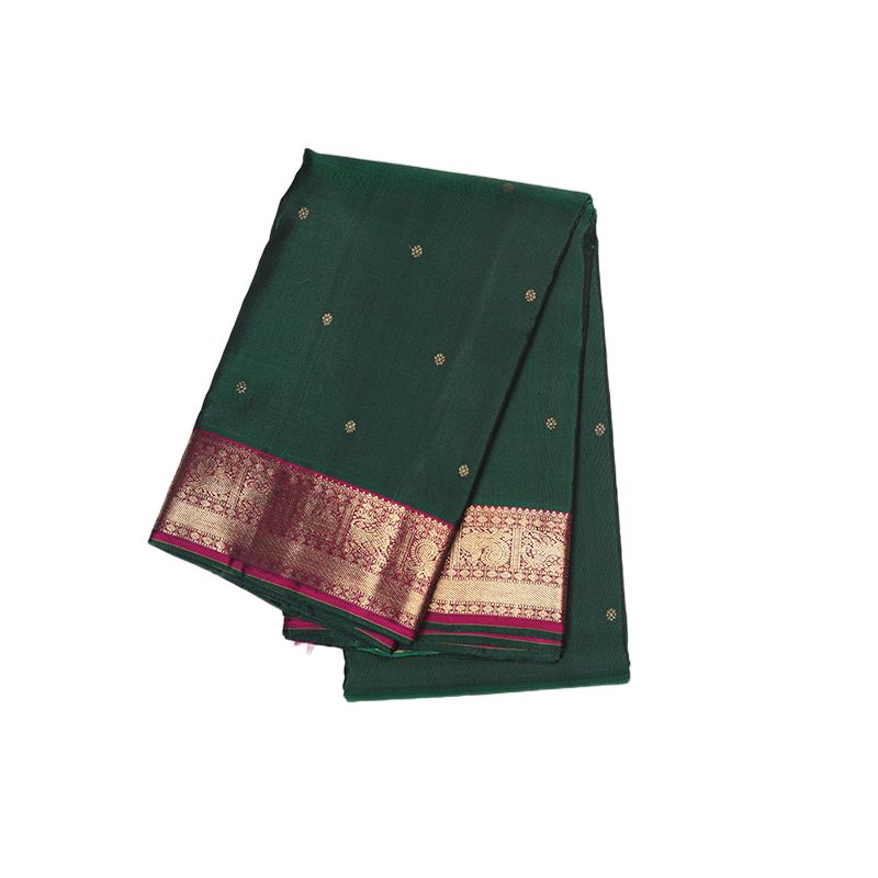 Dark green kancheevaram