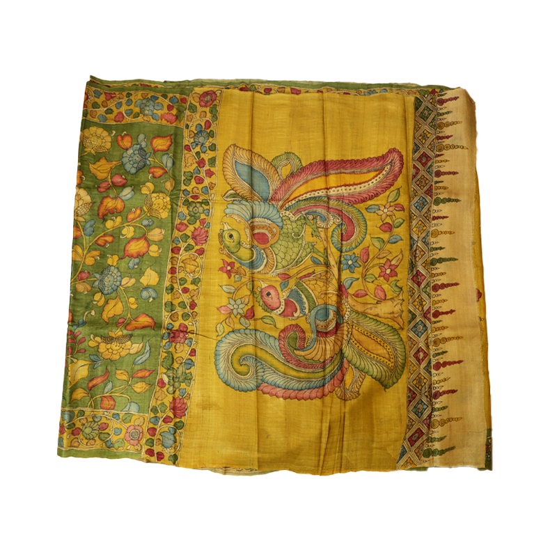Mustard tusser silk