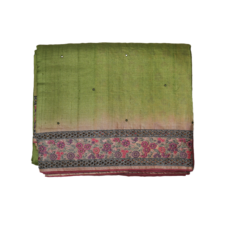 green tusser saree