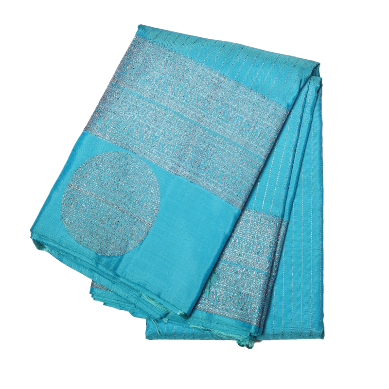turquoise kancheevaram.